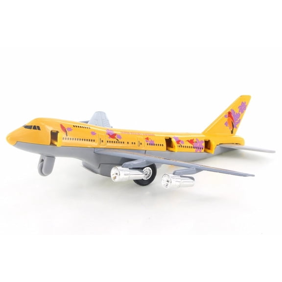 Super Resorts Turbo Jet, Yellow & Gray - Showcasts 981DF Diecast Toy Pull-back plane (Brand New but NO BOX)