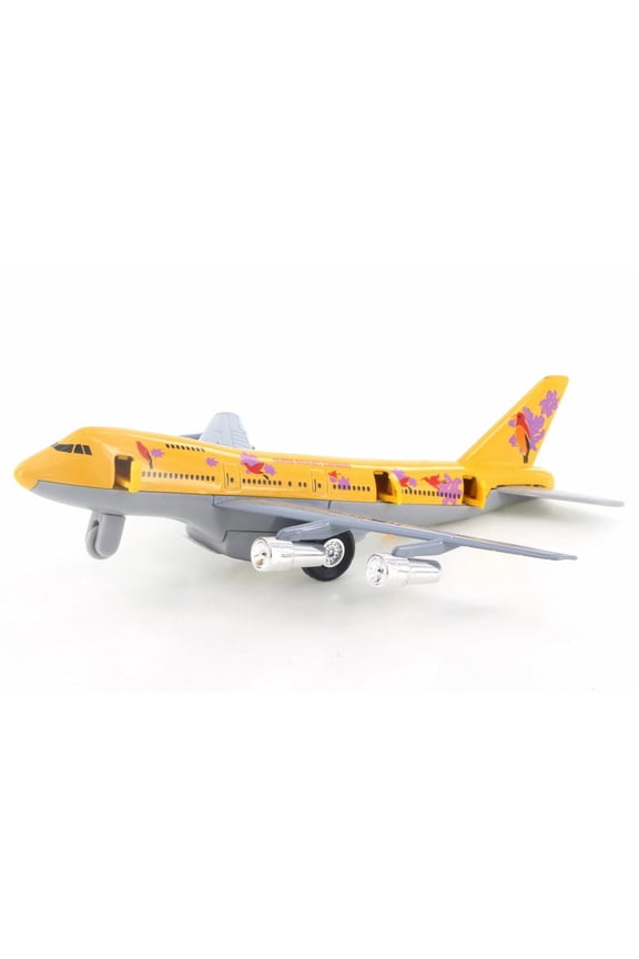 Super Resorts Turbo Jet, Yellow & Gray - Showcasts 981DF Diecast Toy Pull-back plane (Brand New but NO BOX)
