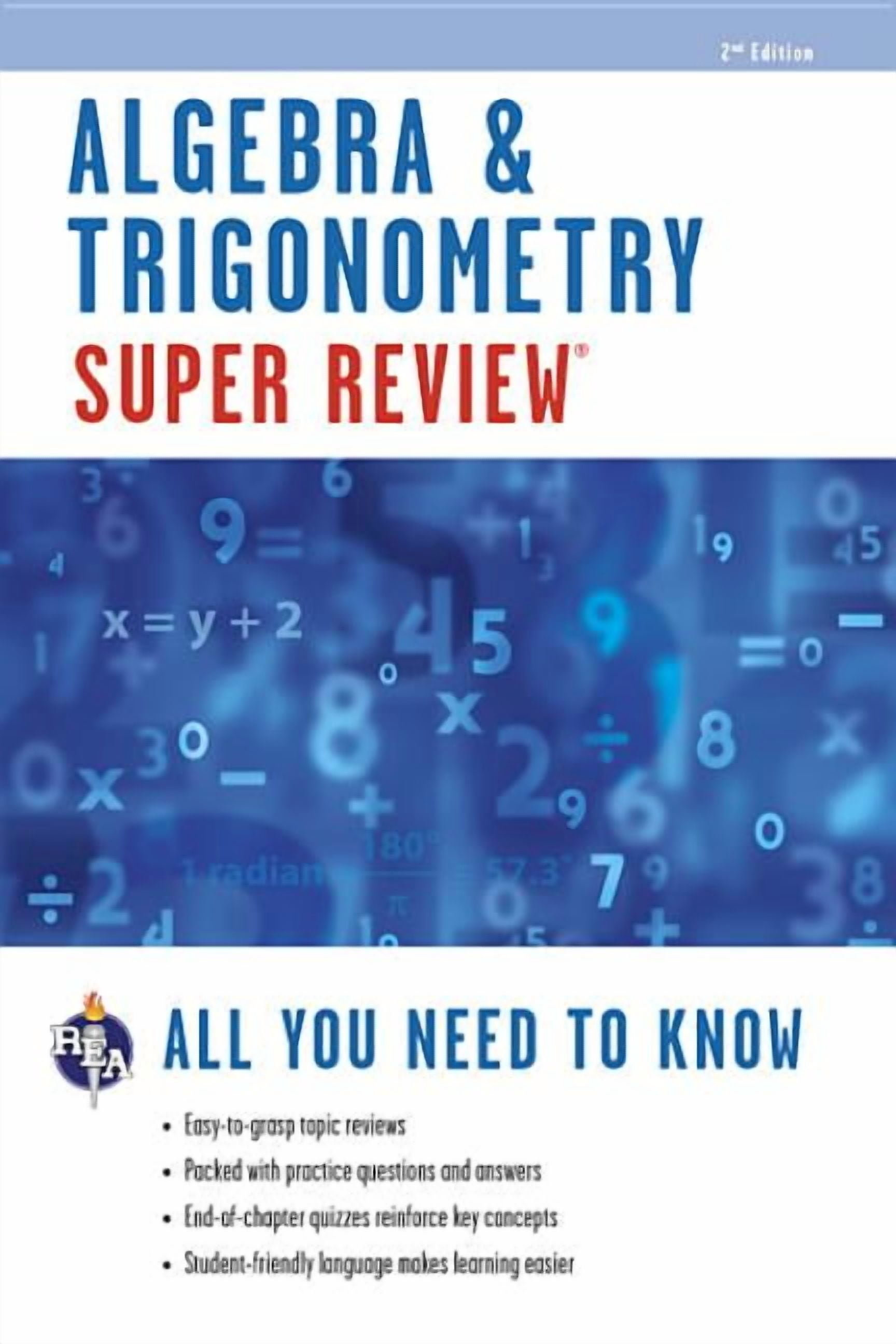 Super Reviews Study Guides: Algebra & Trigonometry Super Review ...