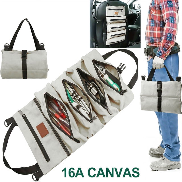 Super Roll Tool Roll The Ultimate MultiPurpose Canvas Organizer with HeavyDuty Zippers and