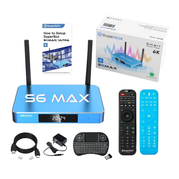 Super S6 Max Host Box 64GB,Android 12 OS,6k Resolution,Multi Port Memory,Support Blue TV/computer/games/Superbox