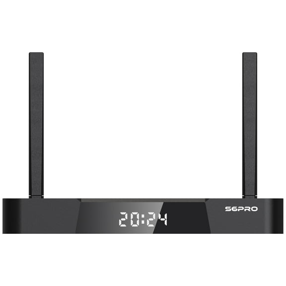 Super S6 Pro Box ,2025 Pack 4GB RAM+32GB ROM,Dual-Band WiFi 6,Android 12 with 1*HDMI Cable,1* Power Supply,1* Voice Remote Control