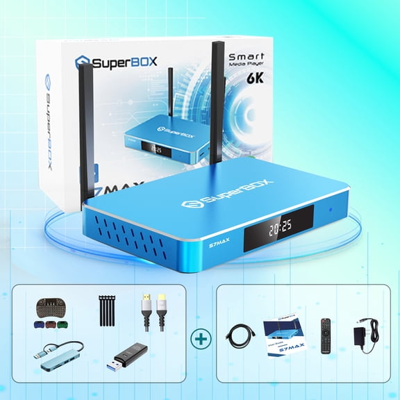 Super S7 Max 2026 Home Media Device, 4GB RAM 64GB Storage, 6K UHD, Voice Remote, Time Shift and Parental Controls