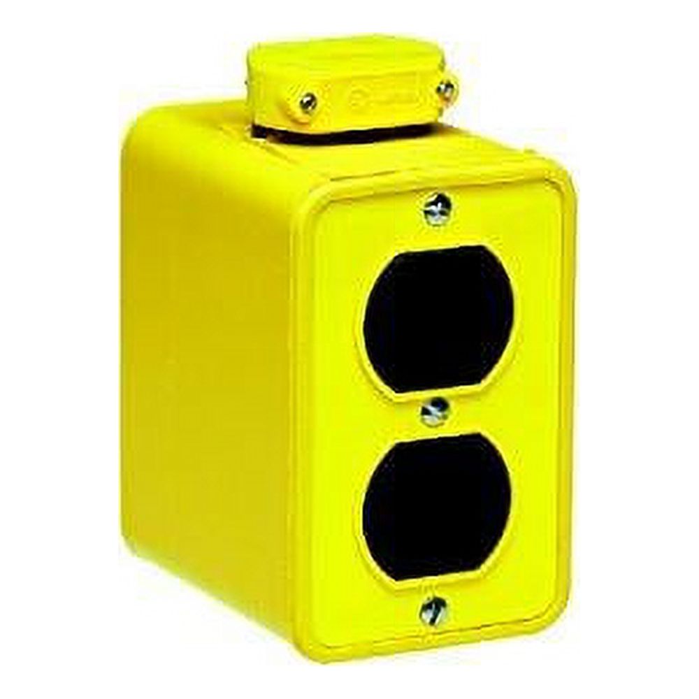 SuperSafeway Multiple Outlet Box Yellow, Double Sided Duplex Outlet