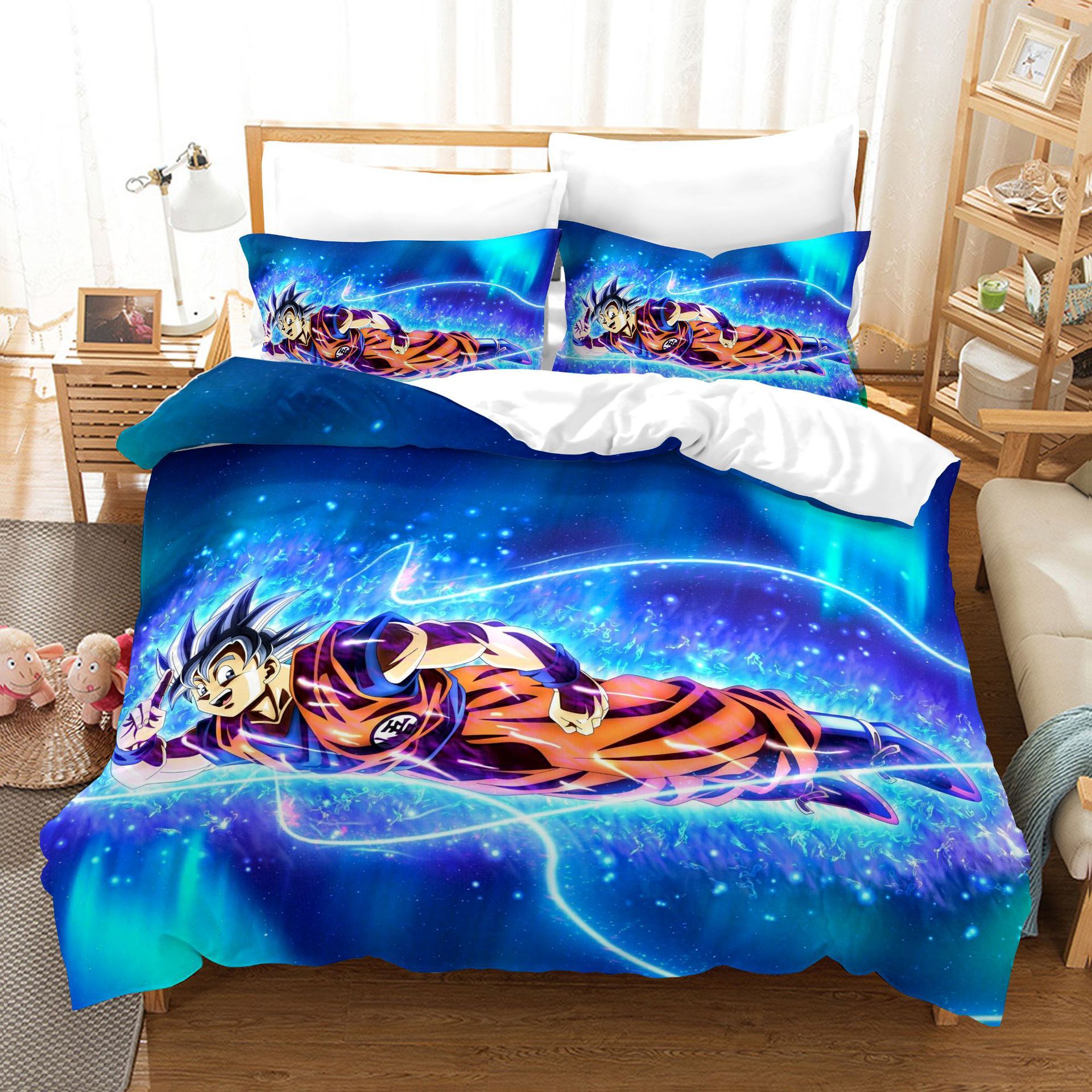 Super Saiyan Goku Bedding Sets Anime Duvet Cover 3D Printed Lightweight