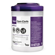 Super Sani-Cloth Surface Disinfectant Cleansing Wipes, 6 in. x 6.75 in., 160 Wipes, 1 Pack