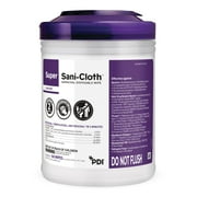 Super Sani-Cloth Surface Disinfectant Cleansing Wipes, 6 in. x 6.75 in., 160 Wipes, 12 Packs, 1920 Total