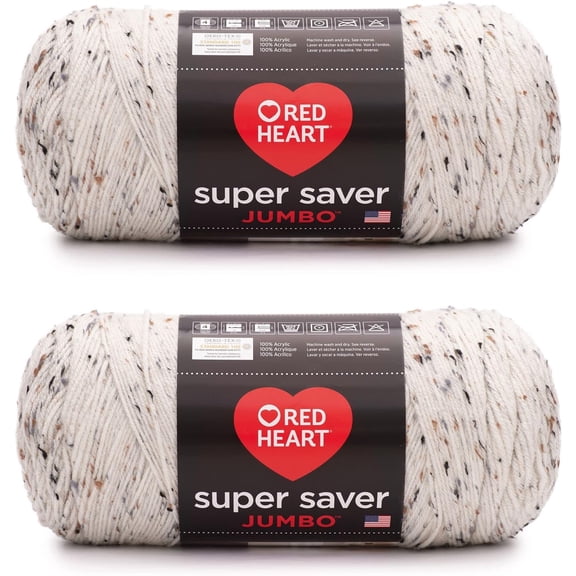 Super Saver Jumbo Aran Fleck - 2 Pack of 10oz/283g - Acrylic - 4 Medium (Worsted) - 482 Yards - Knitting/Crochet