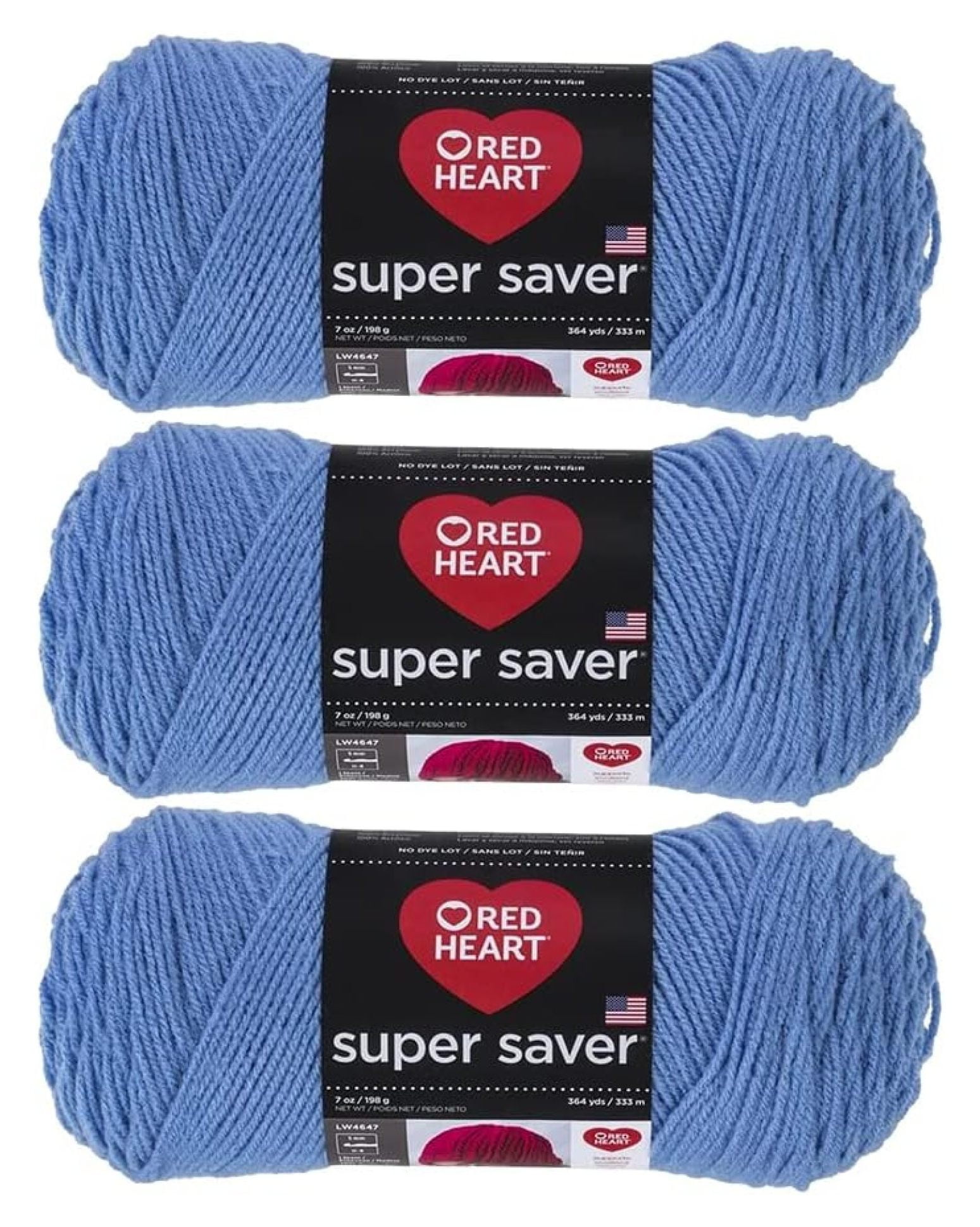E300 Super Saver Light Periwinkle Yarn - 3 Pack, 7 Oz Each