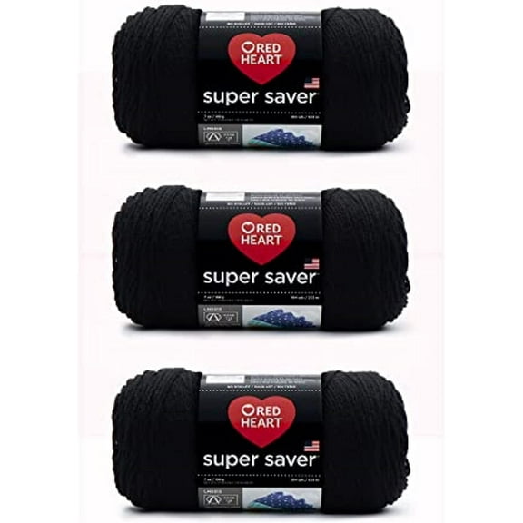 Super Saver Yarn - 3 Pack of 198g/7oz Acrylic 4 Medium (Worsted) 364 Yards Knitting/Crochet
