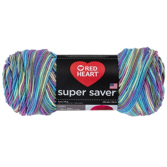 Super Saver Yarn by Red Heart - Multicolor Yarn for Knitting, Crochet, Weaving, Arts & Crafts - Monet, Bulk 12 Pack