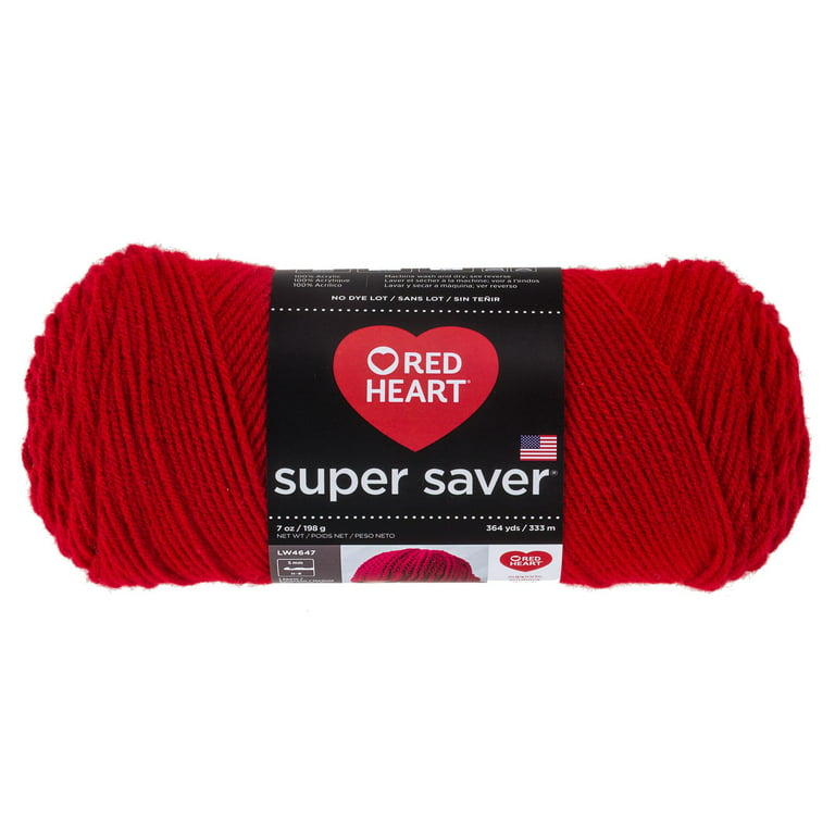 RED HEART Super Saver Yarn, Cherry Red Solid - Cherry Red Solids