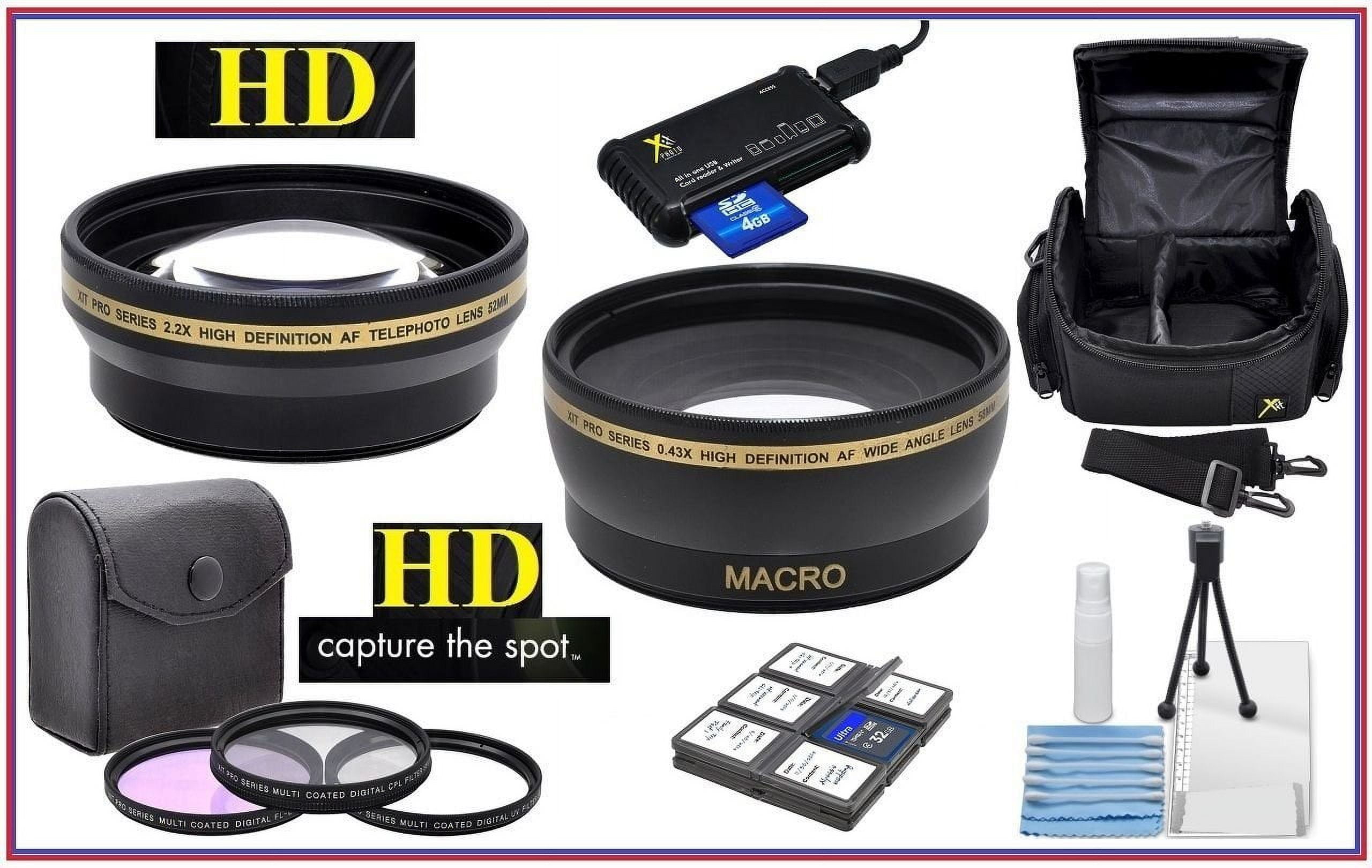 Kit d'accessoires professionnels 55 mm pour appareils photo Nikon D3400 D5600 D3300 AF-P et DSLR, 12 accessoires pour Nikon