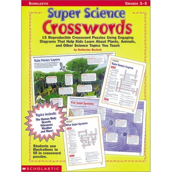Pre-Owned Super Science Crosswords (Grades 3-5) (Paperback) 0590644572 9780590644570