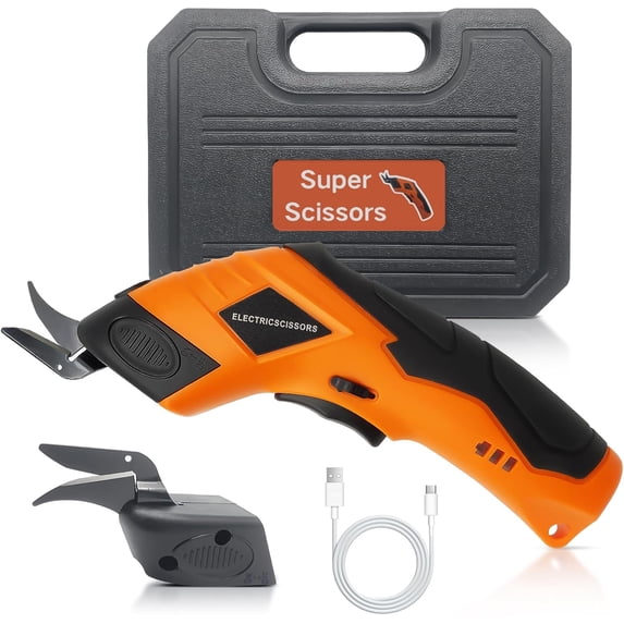 Super Scissors, Cardboard Cutter,Electric Box Cutter,Ultimate Cutting Tool for Home& Craft,Cordless Electric Scissors 2 Blades Included,Cutting Fabric, Cardboard & Plastic