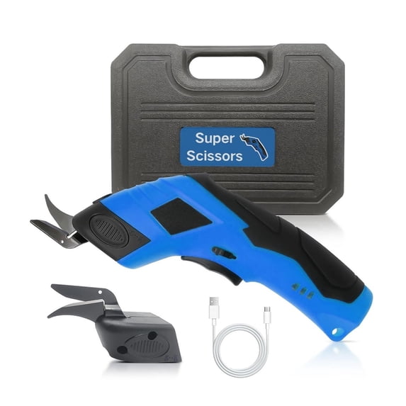 Super Scissors, Cardboard Cutter,Electric Box Cutter,Ultimate Cutting Tool for Home& Craft,Cordless Electric Scissors 2 Blades Included,Electric Scissors for Cutting Fabric, Cardboard & Plastic,orange