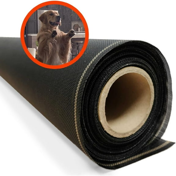Super Screen 17/14 Weather & Pet Proof Screen Mesh (108 in x 50 ft)Insect Screen and Roller Tool
