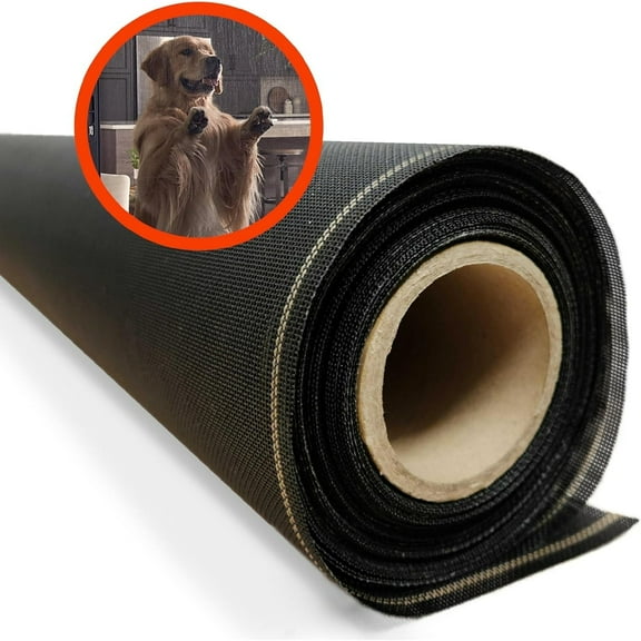 Super Screen 17/20 Weather & Pet Proof Screen Mesh (120 in x 100 ft) - Insect Screen and Roller Tool