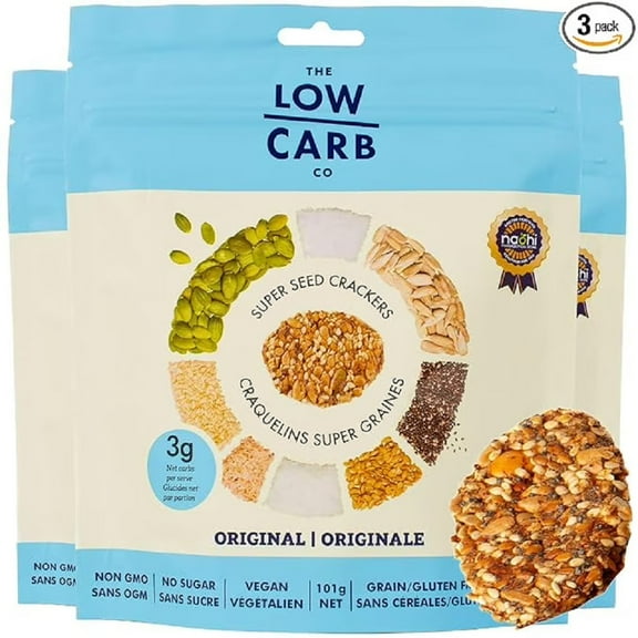 Super Seed Crackers, Gluten Free & Keto Friendly Healthy Snacks, Vegan, Zero Sugar, Paleo & Diabetic Friendly, Nut Free, 20g High Protein, 18g High Fiber, 3.56oz Each, 4-pack, Original