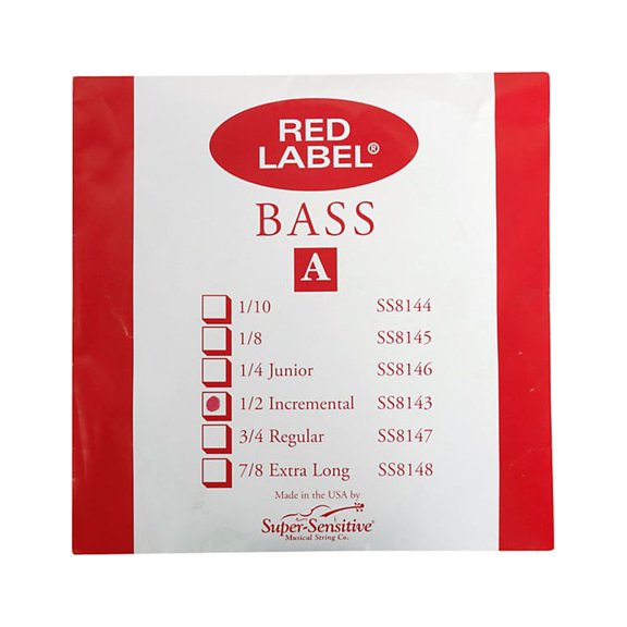 Super Sensitive Red Label 1/2 Size Double Bass Strings 1/2 A String
