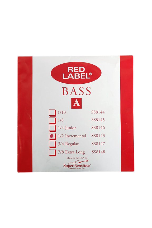 Super Sensitive Red Label 1/2 Size Double Bass Strings 1/2 A String