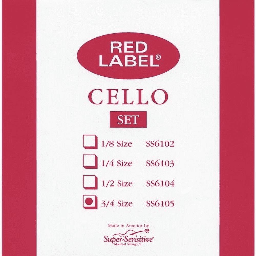 Super-Sensitive Red Label Cello String Set - 3/4 Size