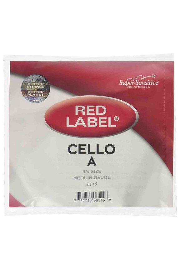 Super Sensitive Red Label Series Cello A String 3/4 Size, Medium