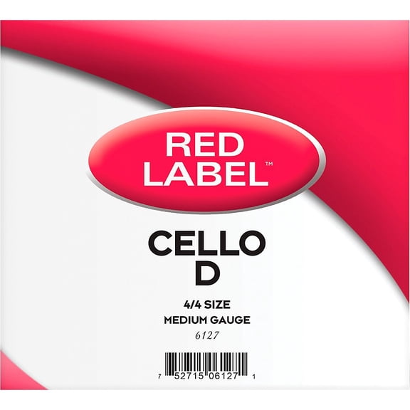 Super Sensitive Red Label Series Cello D String 4/4 Size, Medium