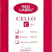Super Sensitive Red Label Series Cello Strings C String, 4/4 Size
