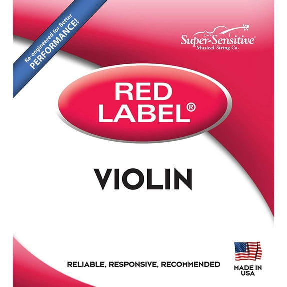 Super Sensitive Red Label Series Violin String Set 1/8 Size, Medium