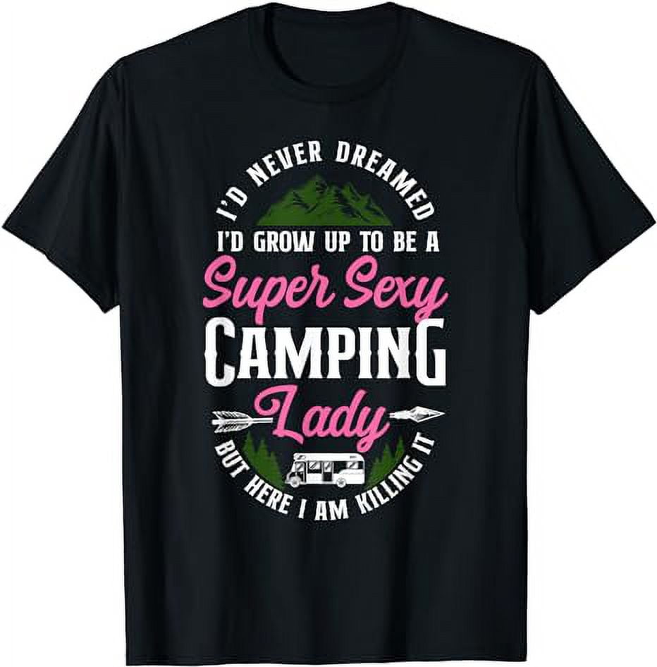 Super Sexy Camping Lady - Black & Aqua Hoodie
