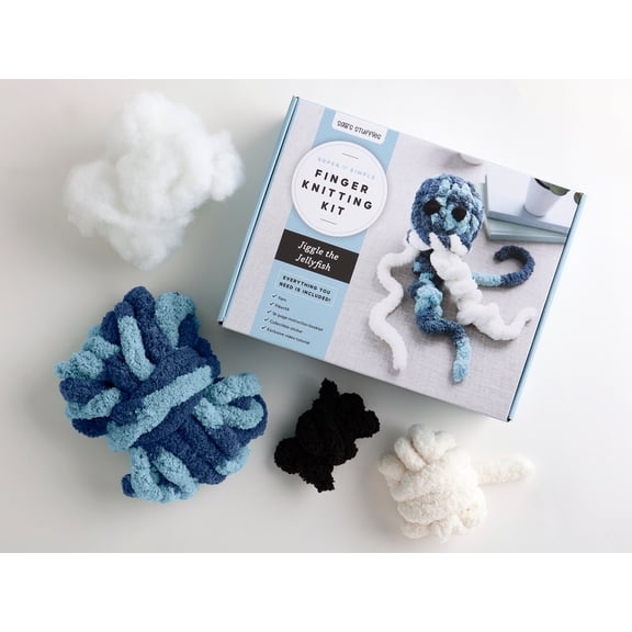 Super Simple Finger Knitting Kits Super Simple Finger Knitting Kit Jiggle the Jellyfish: Everything You Need Is Included: Chunky Yarn, Fiberfill, Instruct, Book 1, (Hardcover)