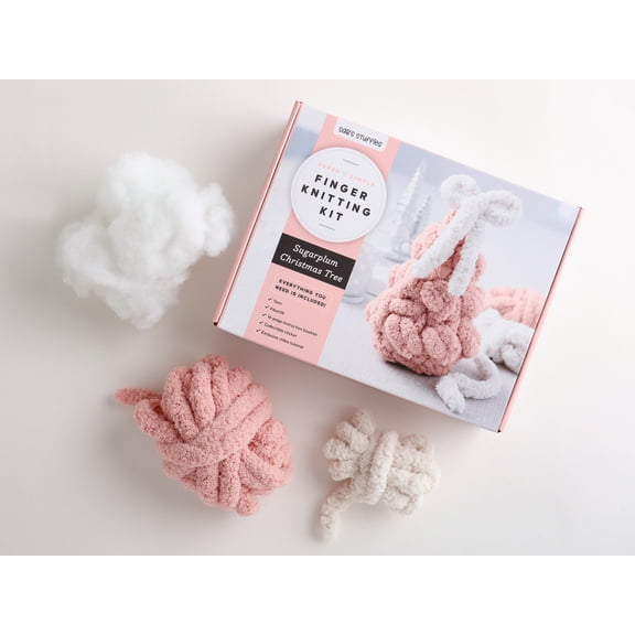Super Simple Finger Knitting Kits Super Simple Finger Knitting Kit Sugarplum Christmas Tree: Everything You Need Is Included: Chunky Yarn, Fiberfill, Inst, Book 2, (Hardcover)