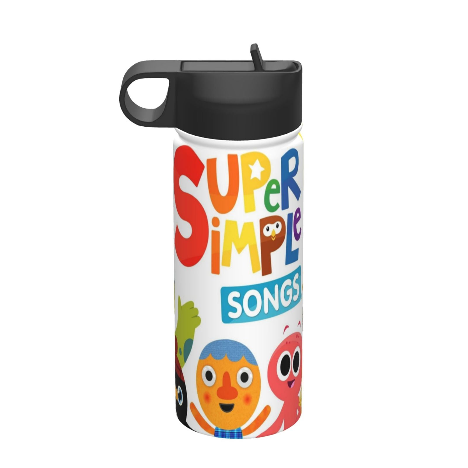 Super Simple Kids Insulated Water Bottle With Straw - 18 Oz Stainless Steel Double Wall Vacuum Cup, Leakproof, Bpa Free, Suitable For Boys And Girls