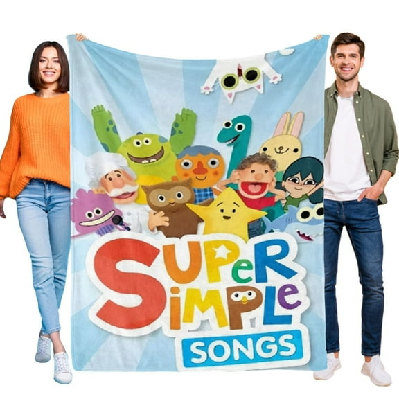 Super Simple Song Blanket Flannel Throw for Bed Sofa Couch Office Birthday Gift