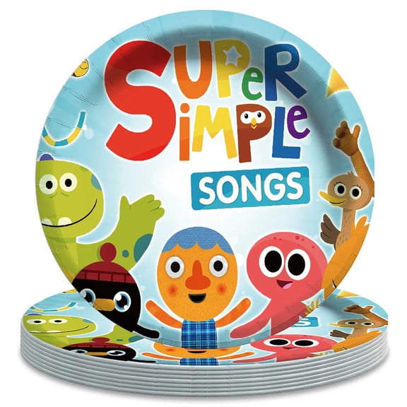 Super Simple Songs Paper Plates Birthday Decorations Party Supplies Tableware Disposable Dinnerware