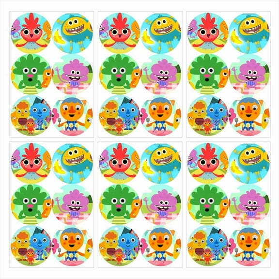Super Simple Songs Stickers Party Favors Labels Birthday Thank You Themed Round Circle Baby Shower 60pcs