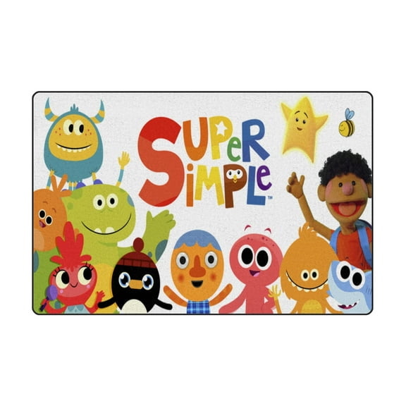 Super Simple Songs Theme Mat Home Kitchen Decor Non Slip Washable Indoor Door Mat for Bedroom Living Room Kitchen