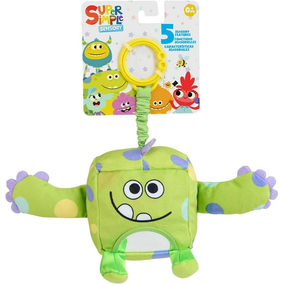 Super Simple WowWee Sensory Plush Monsters Hugo (Green) with 5+ Sensory Features (Ages 0+)