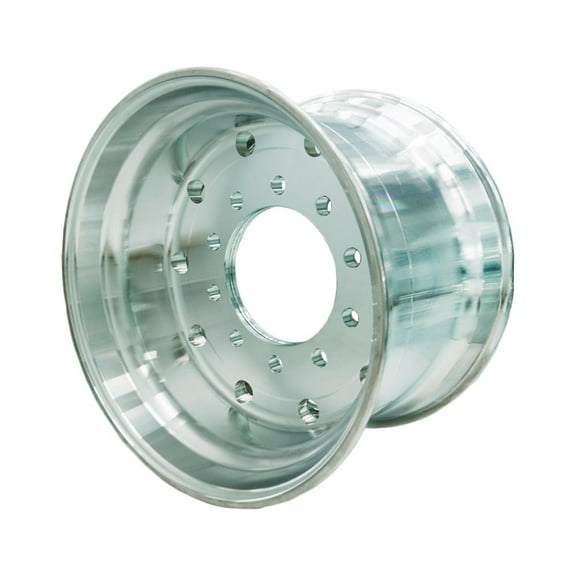 Super Single 22.5x14 Truck Wheels 10-Lug Flat Face Polished Hub-Pilot Rims (Set of 4)