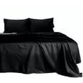 thumbnail image 1 of Super Single Waterbed Sheets Attached (48 x 84) Inch, 100% Natural 550 TC Cotton, 4 PC Bed Sheet Set, 18 Inch Extra Deep Pocket, Long Staple Cotton (Solid Black) Fade and Stain Resistant, 1 of 3