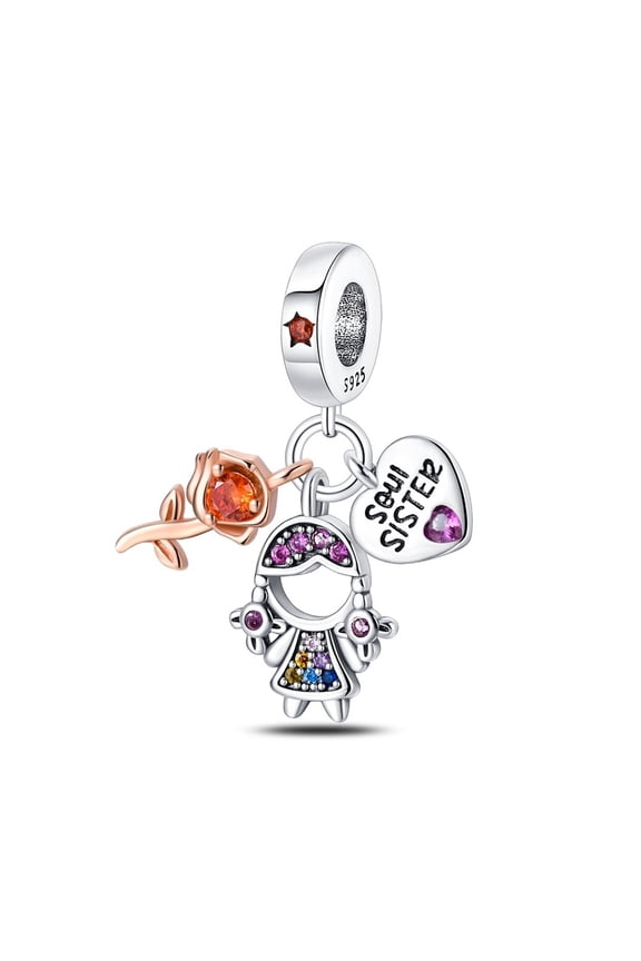Super Sisters Three - Piece Set Pendant Charm, Compatible with Most Bracelet, Charm for Bracelet