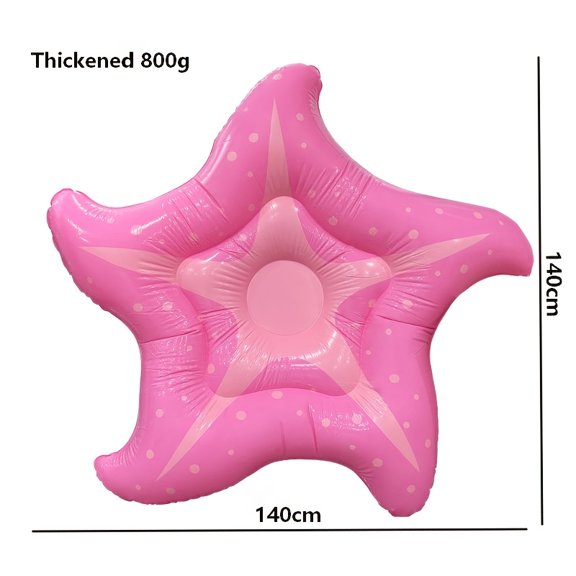 Super Sized Pink Starfish Inflatable Pool Float Single Person Thick PVC Floating Bed Portable Storage for Beach Party