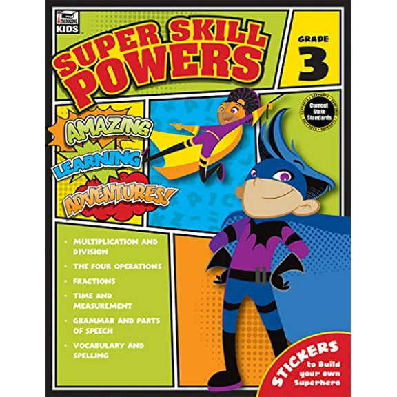Pre-Owned Super Skill Powers, Grade 3 (Paperback) by Thinking Kids (Compiled by), Carson-Dellosa Publishing (Compiled by)