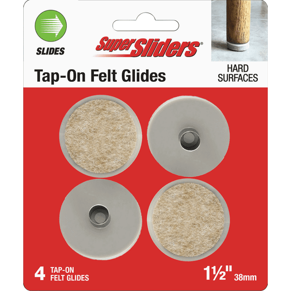 Super Sliders 1-1/2 In. Furniture Glide - Pack of 12 Residential Use, Standard Application