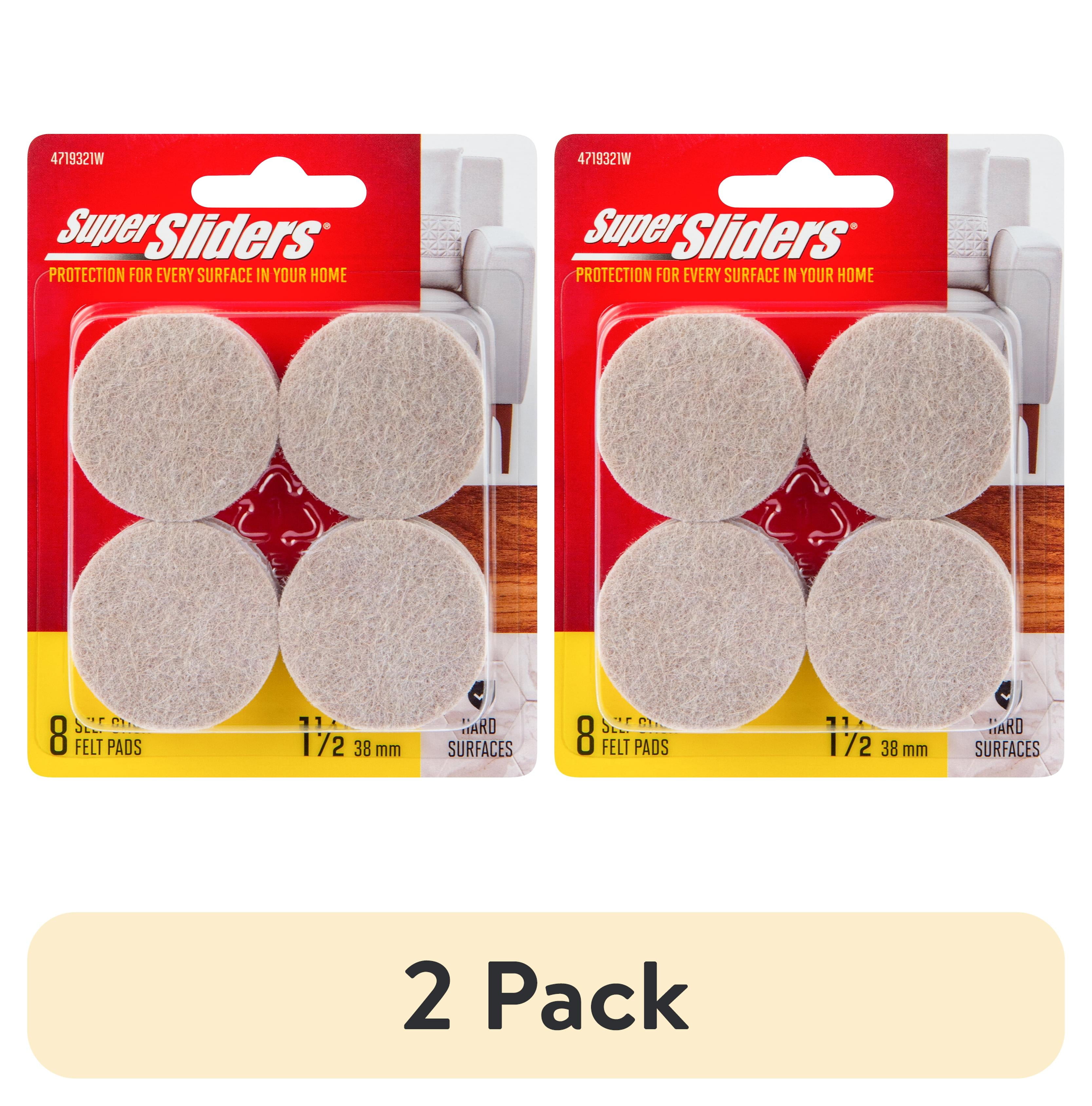 Beige Round Self-Stick Felt Furniture Pads for Hardwood, 1-1/2"