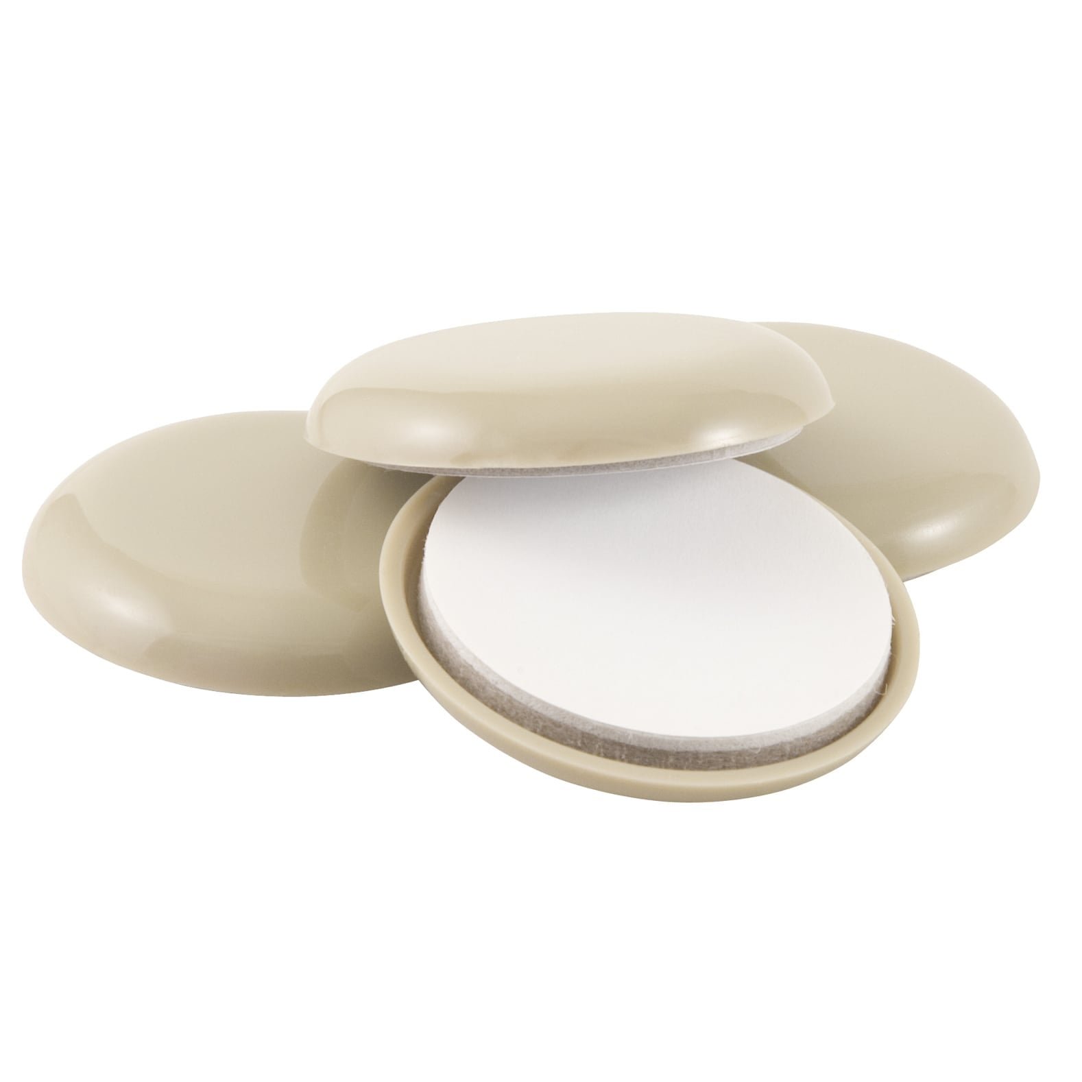 Super Sliders 1 1/8" Round Self-Stick Furniture Sliders, Beige (4 Pack)