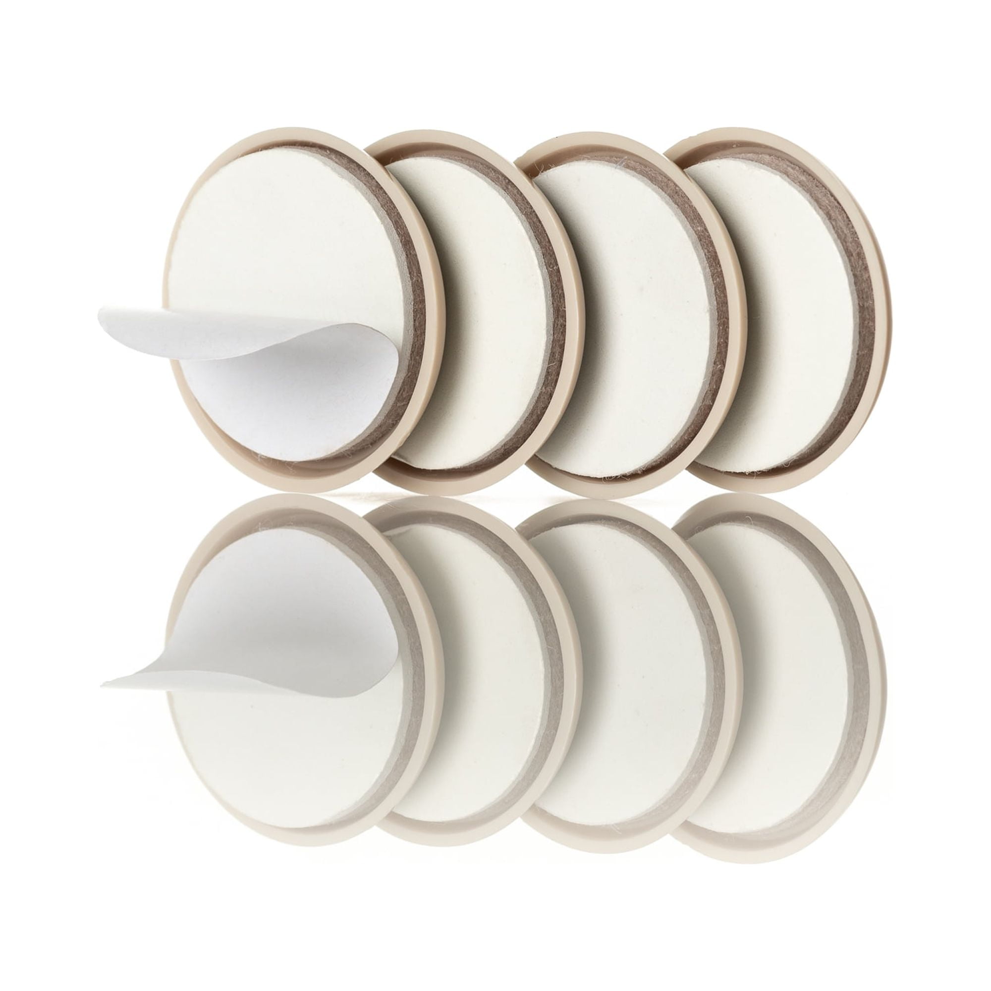 Beige Round Self-Stick Furniture Sliders with EVA Foam