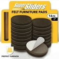 thumbnail image 1 of Super Sliders 1 Inch Brown Felt Furniture Pads for Chairs and Tables, Pack of 16, 1 of 6