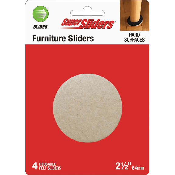 Super Sliders 2-1/2 In. Furniture Glide1 - Single Pack Residential Use, Standard Application